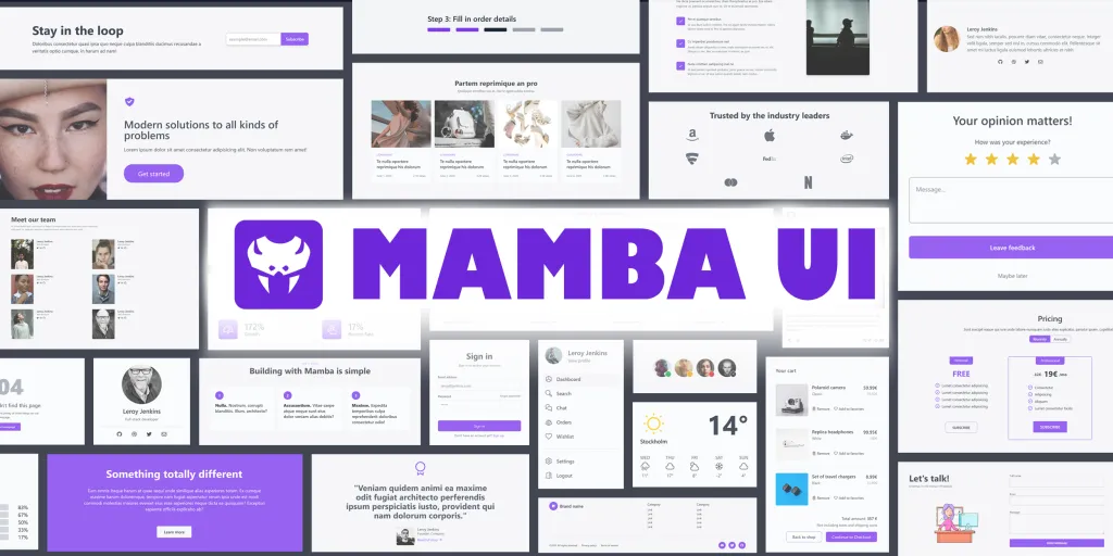 Mamba UI Tailwind CSS alternative